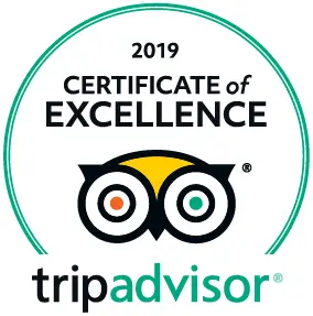 2019 Certification of Excellence from TripAdvisor